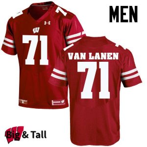 Men's Wisconsin Badgers NCAA #71 Cole Van Lanen Red Authentic Under Armour Big & Tall Stitched College Football Jersey TF31T15EE